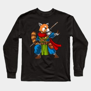 Red Panda Bear Ninja Long Sleeve T-Shirt